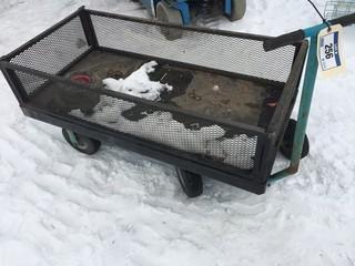 Metal Garden Cart, Comes With 2 Spare Tires