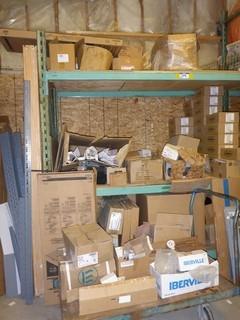 Contents of Shelves, Comes With Quantity of Electrical Supplies and Components and Metal Hand Cart