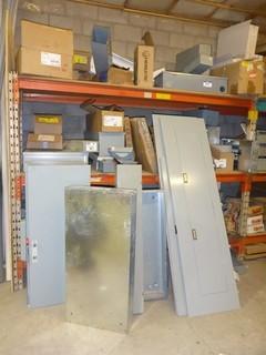 Contents of Storage Rack With Panels, Meter Boxes, Electrical Boxes, etc. *CONTENTS MUST BE REMOVED BY FEB. 10/19*