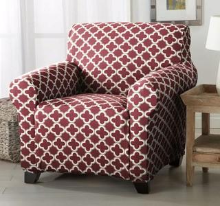 Home Fashion Designs Brenna Box Cushion Armchair Slipcover (HFAS1314_20357621)Burgundy