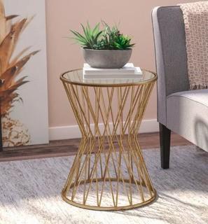 Wade Logan Carpendale Hourglass Metal End Table (WDLN2850)