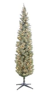 The Holiday Aisle Cashmere Pencil 84 Green Pine Artificial Christmas Tree with 210 Clear/White Lights" (DEIC2180)