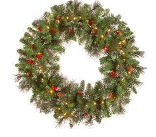 Three Posts Spruce 30 Pre-Lit Plastic Wreath" (THPS3050)