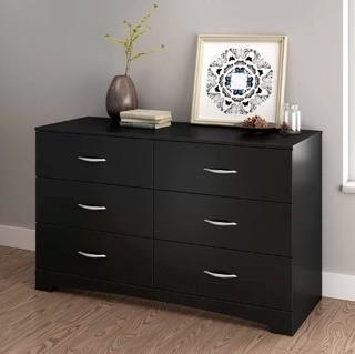 South Shore Step One 6 Drawer Double Dresser (TH1951_9353774)Black