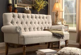 Forest River Tufted Loveseat, Beige 