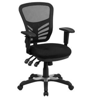 Flash Furniture HL-0001-GG Mid-Back Black Mesh Executive Chair with Triple Paddle Control
