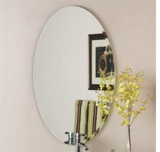Decor Wonderland Frameless Oval Beveled Mirror 20x27"