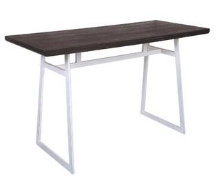 Limsource Geo Vintage White and Espresso Counter Height Dining Table