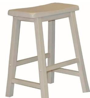 E. C. I. Furniture Saddle Stool - Antique White, 2PK