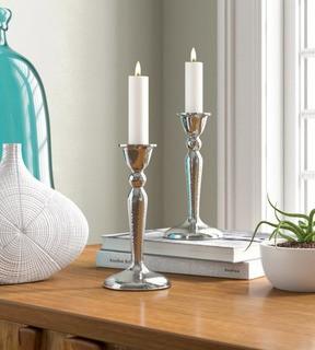 Bloomsbury Market Hammered Metal Candlestick - set of 4