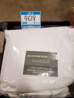 Gluckstein Home Bradley Bedding Collection 4pc Queen Sheet Set - White