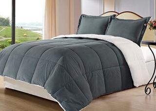 VCNY Home Queen 3 pc Comforter Set Micro Mink - Charcoal