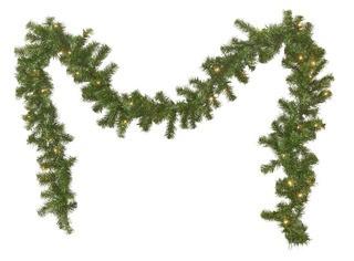 Northlight 9'x10" Pre-Lit Noble Fir Artificial Christmas Garland - Clear Lights