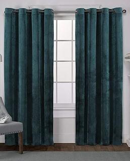 Exclusive Home Curtains Velvet Grommet Top Panel Pair, Teal, 54x84, Teal - 4 Piece 