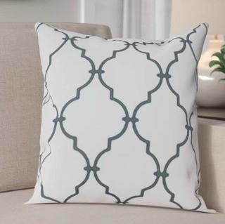 Andover Mills Reuter Trellis Throw Pillow (ANDO1969_15739899_15739913) White, 16x16"