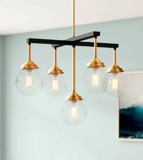 George Oliver Suffield 5-Light Shaded Chandelier (GOLV2055_23157290) Natural Brass