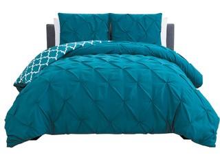 Charlton Home Aaron 3 Piece Reversible Duvet Cover Set (CHLH8178_19903096_19903101)King, Teal