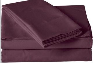 Home Basics Ultra Soft Brushed 6 Piece Microfiber 90GSM Sheet Set - Hypoallergenic, Queen, Eggplant