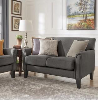 Three Posts Minisink Loveseat (THRE5402_17838793) - Grey Linen