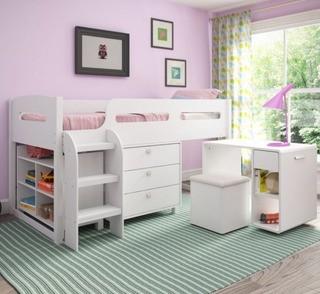 White 5 Piece All-in-One Single/Twin Loft Bed