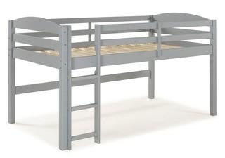 Solid Wood Low Loft Twin Bed - Grey