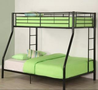 Sunset Twin Over Double Bunk Bed in Black - Walker Edison BTODBL 