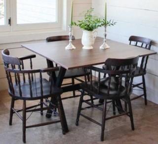 Nathan James Cocoa Brown Table Top with Black "X" Legs