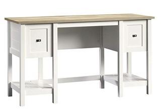 Sauder Cottage Road Collection Desk Soft White Finish with Lintel Oak Accent
