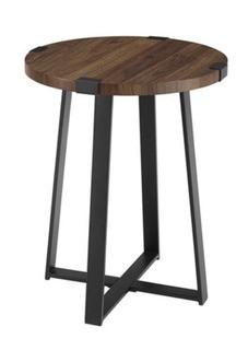 Walker Edison 18 Metal Wrap Round Side Table - Dark Walnut
