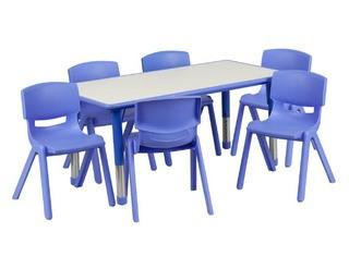 7 Piece Rectangular Activity Table & Chair Set