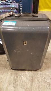 London Fog Wembley Lites Hard Sided Luggage - Dk. Grey - Base by wheel has crack