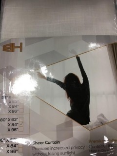 Sheer 2 Curtain Panels, Off White, 80x84"