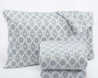 Great Bay Home Dara Arbour Fleece Sheet Set Twin, Grey
