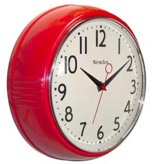 Zipcode Design 9.5" Retro Round Wall Clock, Red