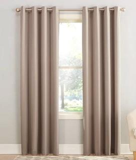 Sun Zero Groton Solid Room Darkening Grommet 3 Curtain Panels (SUNZ1268_21685453_21685447)Stone, 54x63"