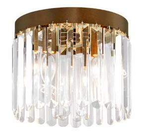 House of Hampton Caroline 3-Light Crystal Flush Mount (HOHN5907_17251004)Palacial Bronze