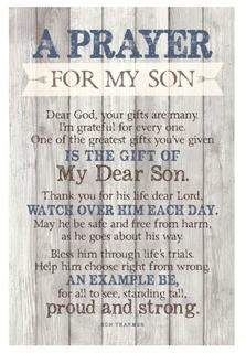 Winston Porter 'Prayer for My Son?' Textual Art Plaque, 2PK