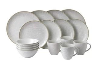 Royal Doulton Maze Grill Hammer 16 Piece Dinnerware Set, Service for 4 (QBLY1031_33938154)White