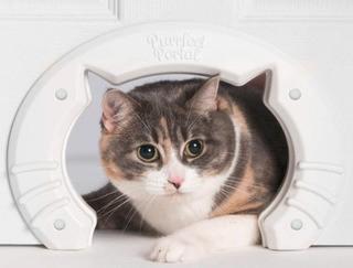 Purrfect Portal Built in Interior Pet Cat Door/Hole Pass Fits Indoor Hollow Core or Solid Inside Doors