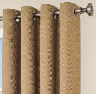 Eclipse Wyndham 2 Solid Blackout Grommet  Curtain Panels, Latte 52x18"