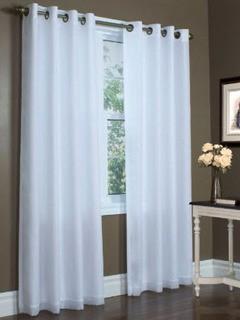 Rhapsody 84Lx54W" Grommet Top Window Curtain Panel in White, 2 Pairs 