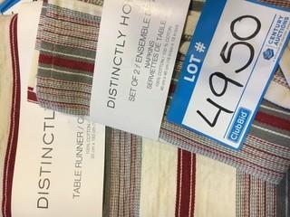 Distinctly Home Table Runner With 2 Napkins 