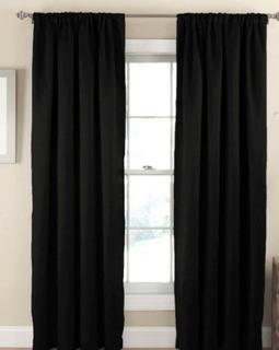 Eclipse 2 Solid Thermapanel Room-Darkening Curtains - 54x63 - Black