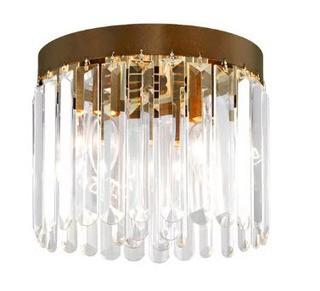 House of Hampton Caroline 3-Light Crystal Flush Mount (HOHN5907_17251004)Palacial Bronze