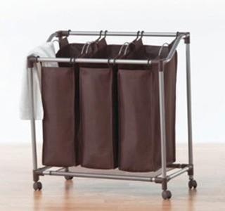 Everfresh(R) Triple Laundry Basket - Fabric/Metal - Brown