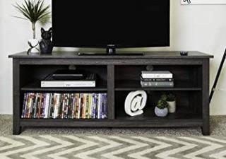 Walker Edison WE Furniture Wood TV Stand, 58-Inch, Charcoal -  AH62CMCWT