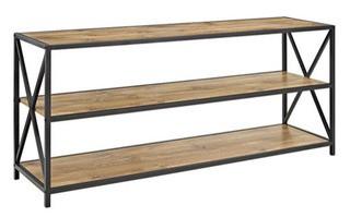 Walker Edison - 60" X-Frame Metal & Wood Console Table - Barn Wood - BS60XMWBW