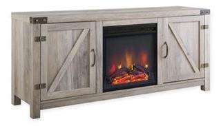 Walker Edison - 58" Barn Door TV Stand with Side Doors - Grey Wash - W58BDSDW