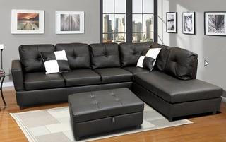 Roughton Modular Sectional with Ottoman - Blk