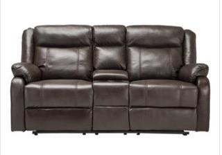 Nazin Furniture - 9392BRW-2C - Motion loveseat with console